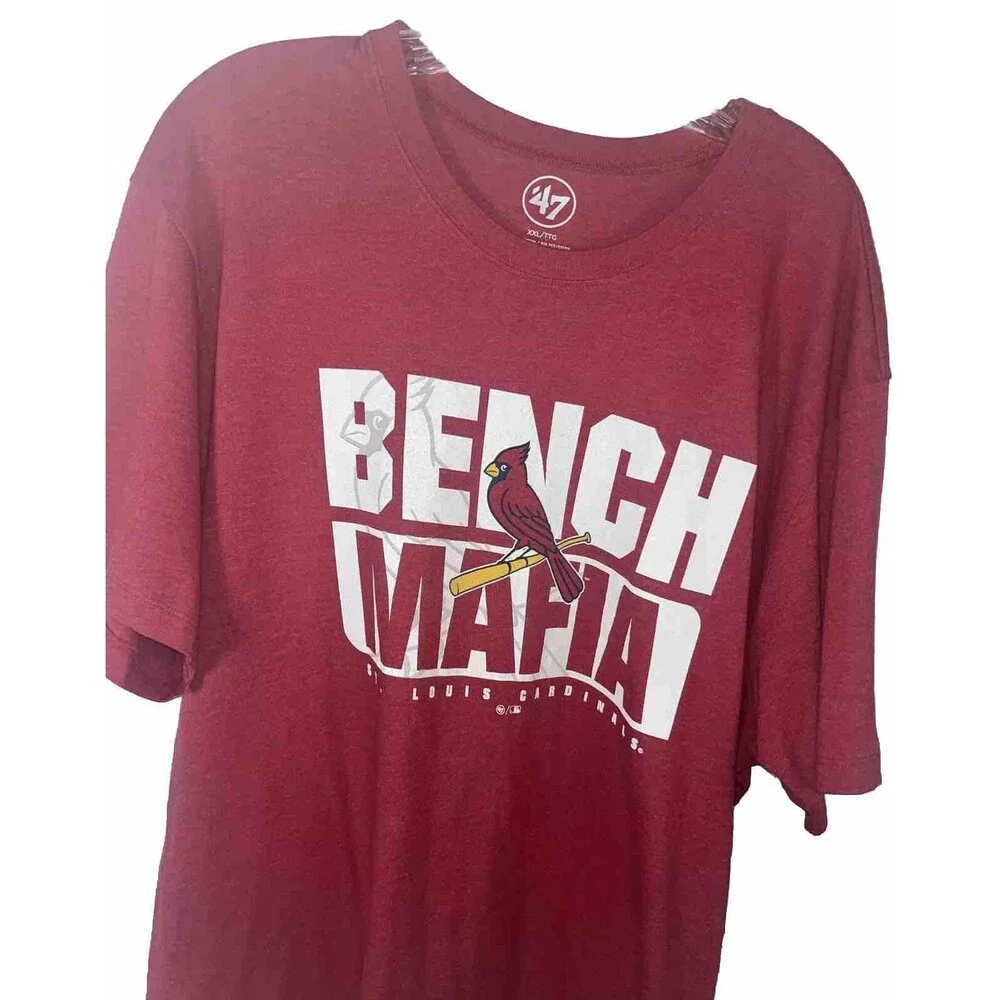 St. Louis Cardinals Bench Mafia Red T-shirt By ‘47 2XL Vintage-inspired